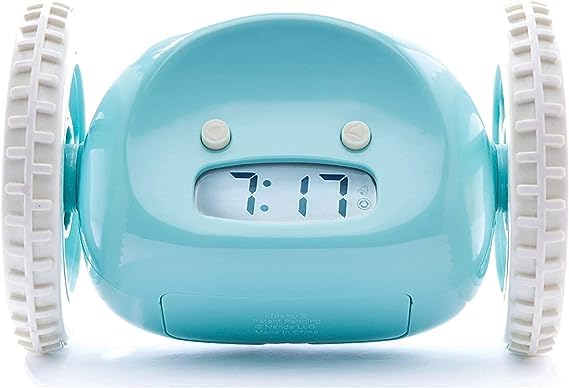 CLOCKY PVC Funny, Rolling, Run-Away, Moving, Jumping Robot Alarm Clock on Wheels (Original) | Extra Loud for Heavy Sleeper, Adult or Kid Bed-Room Multicoloured