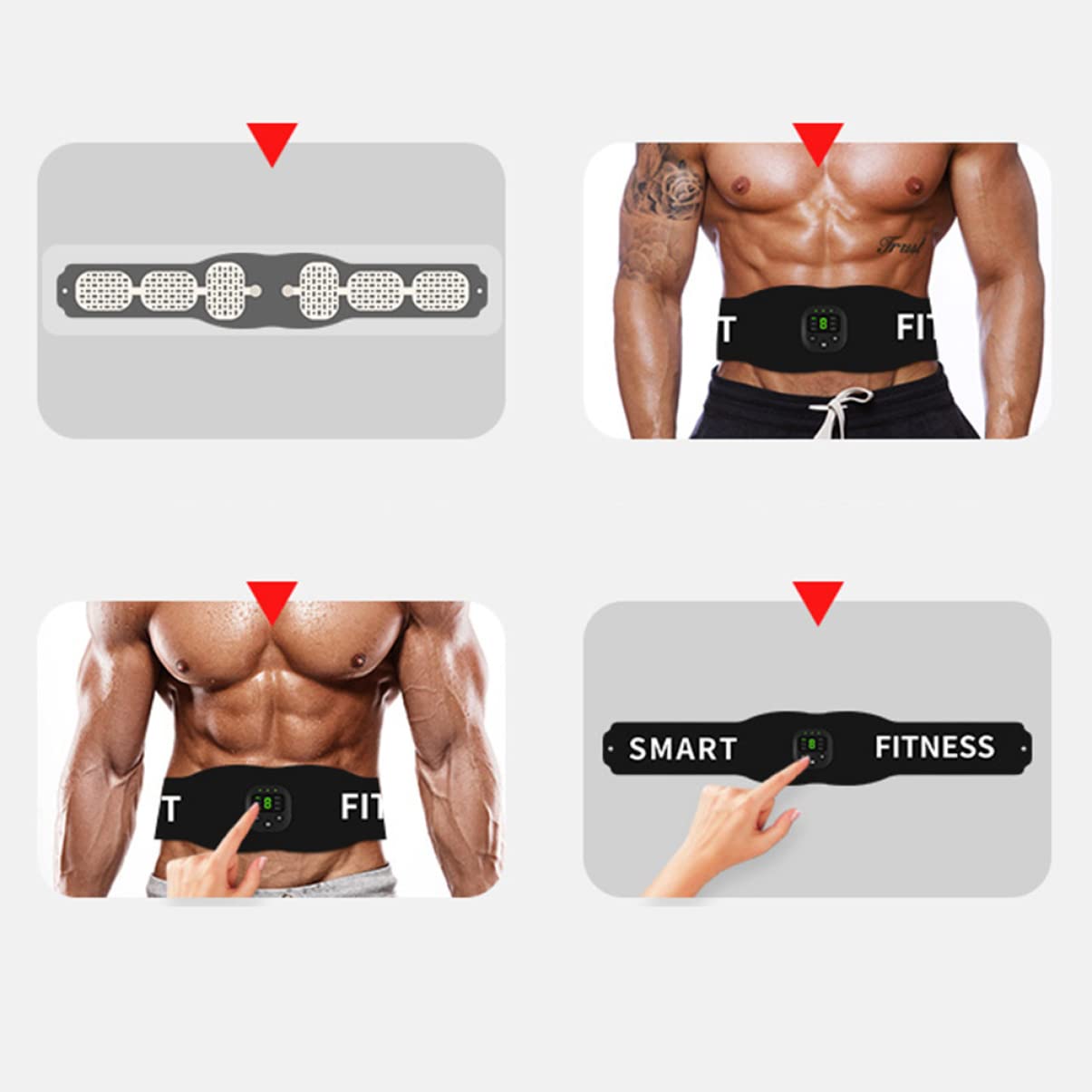 Ziloty weight loss Abdomen Waist for Fitness Belt Abdominal Smart Home Men Exercise Women USB Training of Black Charging