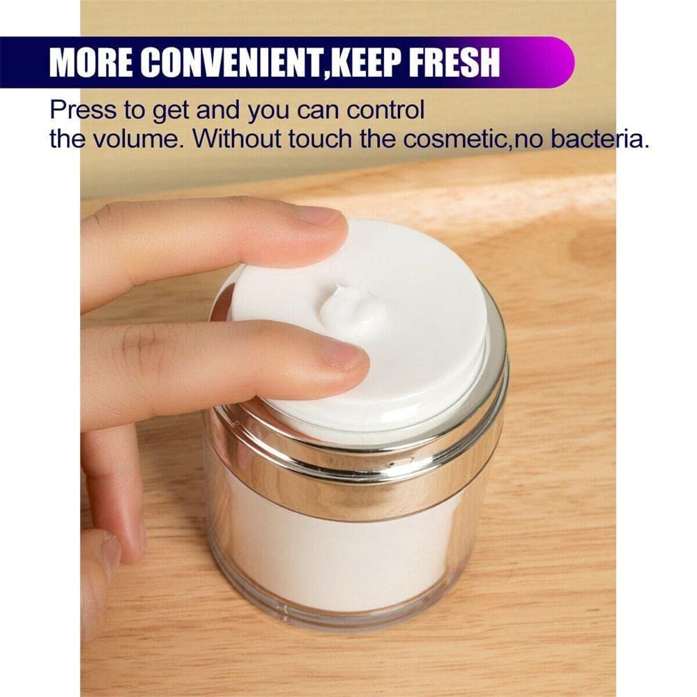 Airless Pump Jars 30ML,Empty Refillable Cosmetic Air Pump Acrylic Bottles Airless Lotion Face Cream Dispenser Containers Makeup Vials Accessories Leak-Proof DIY Travel Cans Press Style