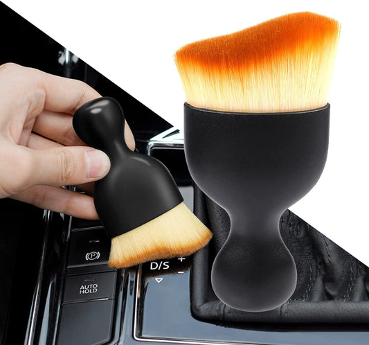 Car Dust Cleaning Brush BMG Import Export Auto Interior Soft Hair Removal Brush Car Cleaning Brush Dust Collectors Curved Design Dirt Dust Clean Brushes Air Conditioner Leather Computer Scratch Free