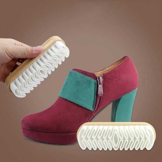 ZilotyRubber Crepe Soft Shoe Brush - Suitable for Leather Cleaning Suede & Nubuck Boots, Bags and Belts (Handcrafted Suede Brush for Shoes), Multicolour